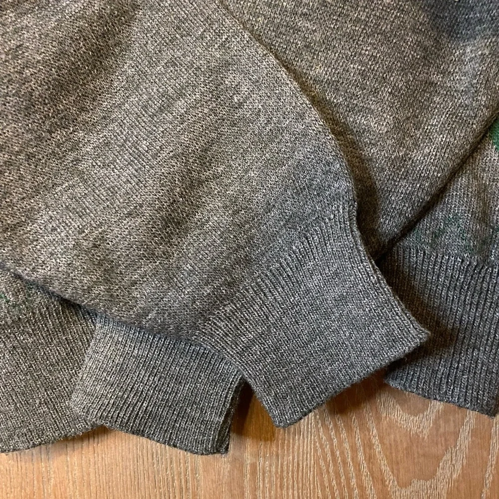 THE ITALIAN SWEATER CO MADE IN ITALY LONG-SLEEVE ARGYLE BUTTON-UP SWEATER-LARGE - Picture 6 of 9